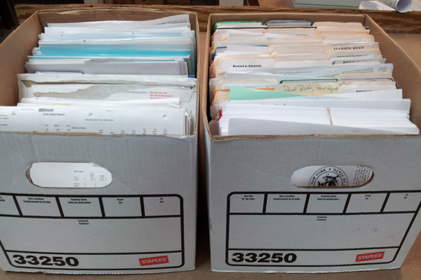 2 boxes of legal documents.